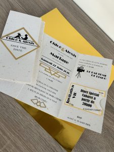 Faire-part de mariage personnalisés sur mesure, création artisanale en papier de haute qualité par l'Atelier des Annonces
